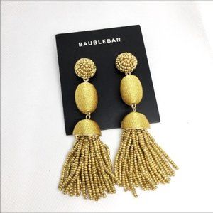 NWT Anthro BaubleBar Gold Tassels Earrings